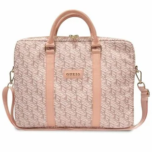 Torba LAPTOP 16" Guess GCube Stripes (GUCB15HGCFSEP) różowe - Torby na laptopy - miniaturka - grafika 1