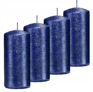 Świece - Świece ozdobne granatowe walec kokon 12/6 zestaw 4 - miniaturka - grafika 1
