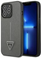 Etui i futerały do telefonów - Guess GUHCP14XPSATLG iPhone 14 Pro Max 6,7" srebrny/silver hardcase SaffianoTriangle Logo - miniaturka - grafika 1