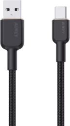 Aukey Kabel nylonowy USB-A do USB-C, QC, 60W, 480Mbps, 1m, czarny - Kable USB - miniaturka - grafika 1