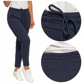 Dresy damskie - Granatowe DRESOWE SPODNIE DAMSKIE Wygodne Dresy MORAJ r. XXL - miniaturka - grafika 1