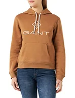Bluzy damskie - GANT Damska bluza z kapturem Lock Up, ROASTED WALNUT, XS - miniaturka - grafika 1