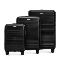 Walizki - Zestaw walizek z polipropylenu z błyszczącymi paskami - miniaturka - grafika 1