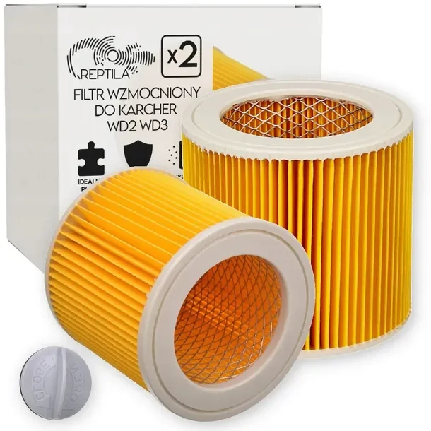 Filtr wzmocniony do KARCHER WD3 WD2 MV2 MV3 na mokro z siatką metalową 2szt
