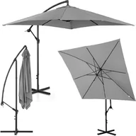 Parasole ogrodowe - Parasol ogrodowy na wysięgniku kwadratowy 250 x 250 cm ciemnoszary - miniaturka - grafika 1