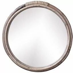 Lustro w Bambusowej Ramie Chic Antique Okrągłe B - Lustra - miniaturka - grafika 1