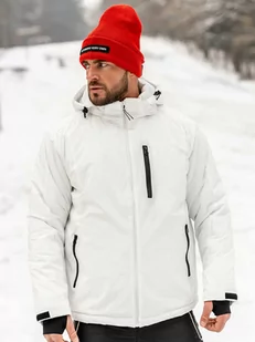 Biała kurtka męska zimowa sportowa Denley HH011A - Kurtki męskie - miniaturka - grafika 1