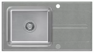 QUADRON Zlewozmywak RALPH 111 szary, stal szczotkowana z zaślepką FUS_R7843SZ - Zlewozmywaki - miniaturka - grafika 1