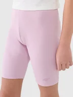 Legginsy - 4F Legginsy kolarki dzianinowe dziewczęce 4FJWSS25TSTIF014-56S Różowy Roz. 164 - miniaturka - grafika 1