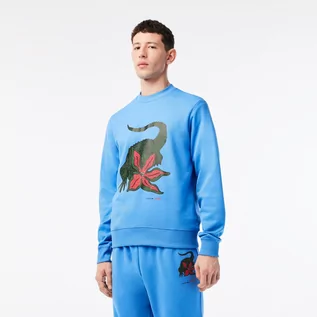 Bluzy męskie - Lacoste męska bluza z bawełny organicznej z nadrukiem x Netflix - grafika 1