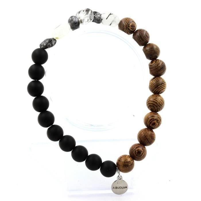 Kamienie i minerały. Bransoletka Kwarcowa Bransoletka z inkluzjami brazylijskiego turmalinu + perły Wyprodukowano we Francji.