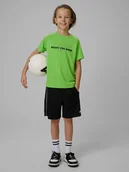 Koszulki dla chłopców - 4F Koszulka sportowa szybkoschnąca chłopięca - zielona 134/140 (8-10 lat) - miniaturka - grafika 1