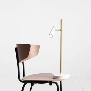 Aldex Stołowa lampa biurkowa TREVO regulowana lampka stojąca biała mosiądz 1097B40 - Lampy stojące - miniaturka - grafika 1