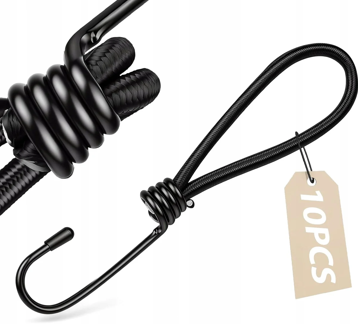 SZNUROWKI BUNGEE 150MM 10 SZTUK ELASTYCZNE KRÓTKIE WYTRZYMAŁE PASKI KEMPING