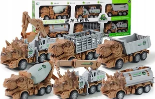 Dinozaury Zestaw Samochody Xxl Koparka Dżwig Ciężarówka Betoniarka Auta - Samochody i pojazdy dla dzieci - miniaturka - grafika 1