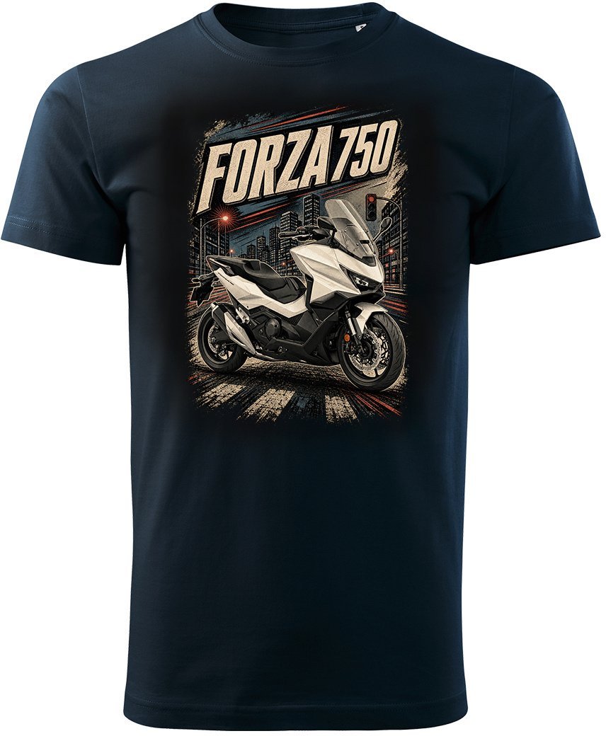 Topslang Koszulka z motocyklem Honda Forza 750 męska granatowa REGULAR L