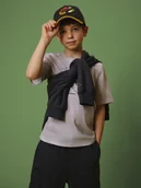 Koszulki dla chłopców - 4F T-shirt regular z nadrukiem chłopięcy - beżowy 164 (13-14 lat) - miniaturka - grafika 1