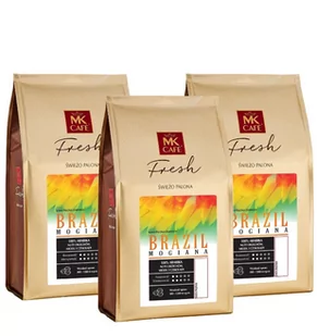ZESTAW - Kawa ziarnista MK Cafe Fresh Brazil Mogiana 3x1kg - Kawa - miniaturka - grafika 1