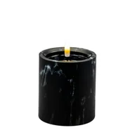 Świece - Świeca LED efekt czarnego marmuru 10 x 9 cm ciepły biały CORTINA - miniaturka - grafika 1
