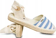Espadryle damskie - BIG STAR AA274687 SANDAŁY espadryl wiązane R39 - miniaturka - grafika 1