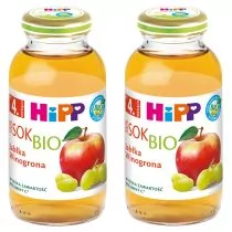 Hipp Sok 100% jabłka-winogrona po 4. miesiącu zestaw 2 x 200 ml Bio - Soki i herbatki dla dzieci - miniaturka - grafika 1
