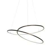 Lampy sufitowe - QAZQA Designerska lampa wisząca brązowa 72 cm z 3-stopniowym ściemnianiem LED - Rowan - miniaturka - grafika 1
