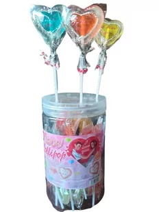 Love Lollipop, lizaki owocowe w kształcie serca, 30 sztuk - Gumy do żucia, lizaki, dropsy - miniaturka - grafika 1