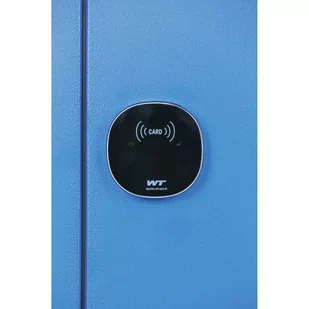 Szafka ubraniowa z ławeczką, 2 szafki, 1875 x 600 x 500/800 mm, zamek z czytnikiem kart RFID, drzwi laminowane, brzoza - Szafki biurowe - miniaturka - grafika 4