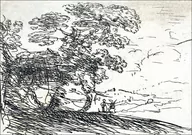 Plakaty - The Two Landscapes (Right Tree), Claude Lorrain - plakat Wymiar do wyboru: 40x50 cm - miniaturka - grafika 1