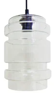 Lampy sufitowe - Szklana pojedyncza lampa wisząca bezbarwna - Z044 L4-M90 - miniaturka - grafika 1
