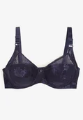 Biustonosze - Granatowy Biustonosz z Koronki Full Cup z Regulowanymi Ramiączkami Dimela - miniaturka - grafika 1