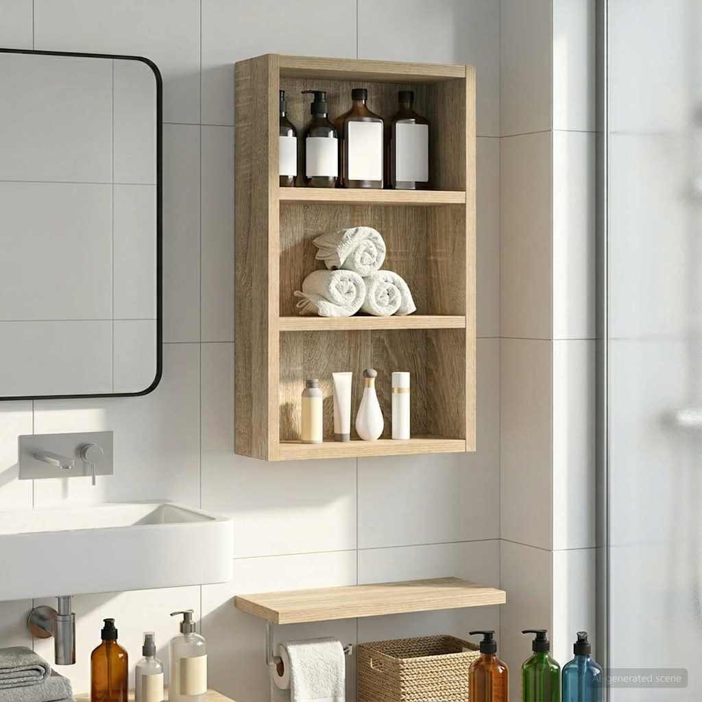vidaXL vidaXL Szafka ścienna łazienkowa z półką Dąb Sonoma 30 x 10 x 50 cm