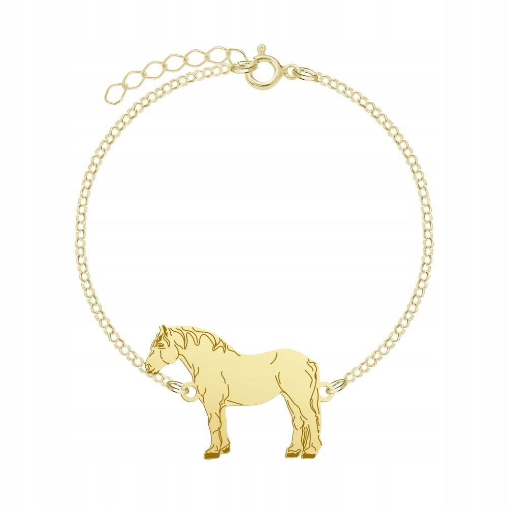 Bransoletka Złota z Koń Perszeron 925 Prezent Kobieta GRAWER GRATIS