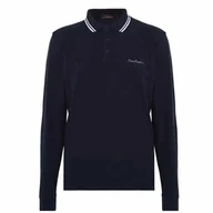 Koszulki męskie - Pierre Cardin granatowe polo z długim rękawem, Rozmiar L - miniaturka - grafika 1