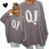 Bluzki damskie - DŁUŻSZA BLUZKA TUNIKA duży rozmiar cyrkonie BAWEŁNA cudo 58 60 9XL 10XL 122 - miniaturka - grafika 1