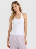 Koszulki i topy damskie - 4F Top slim gładki damski - biały L - miniaturka - grafika 1