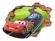 Naklejki na ścianę - Naklejki Na Ścianę Dla Dzieci Auta 3D Cars 70X50Cm - miniaturka - grafika 1