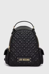 Love Moschino plecak damski kolor czarny mały z aplikacją - Plecaki - miniaturka - grafika 1