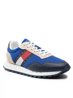 Sneakersy męskie - Tommy Jeans Sneakersy Retro Runner Core EM0EM01014 Niebieski - grafika 1