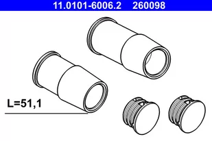 ATE Zestaw tulei prowadzących, zacisk hamulca 11.0101-6006.2 - Zaciski hamulcowe - miniaturka - grafika 1