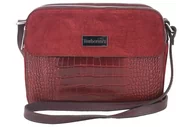 Torebki damskie - Stylowa torebka crossbody trzykomorowa - Bordowa - Barberini's - miniaturka - grafika 1