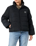Kurtki damskie - Wrangler Kurtka damska z krótkim rękawem, czarna, rozmiar XL - miniaturka - grafika 1