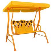 Place zabaw - vidaXL Huśtawka dla dzieci, żółta, 115x75x110 cm, tkanina - miniaturka - grafika 1