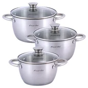 Zestawy garnków i patelni - Komplet garnków stalowych 6 elementowy Kamille KM-4905 - miniaturka - grafika 1