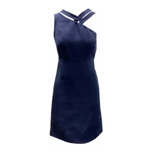 Sukienki - Valentino, Short Sleeves Linen Dress Niebieski, female, - grafika 1