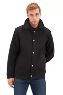 Kurtki męskie - Trendyol Męska kurtka zimowa z wywijanym kołnierzem, zwykła, regularna, czarna, S, Czarny, S - miniaturka - grafika 1