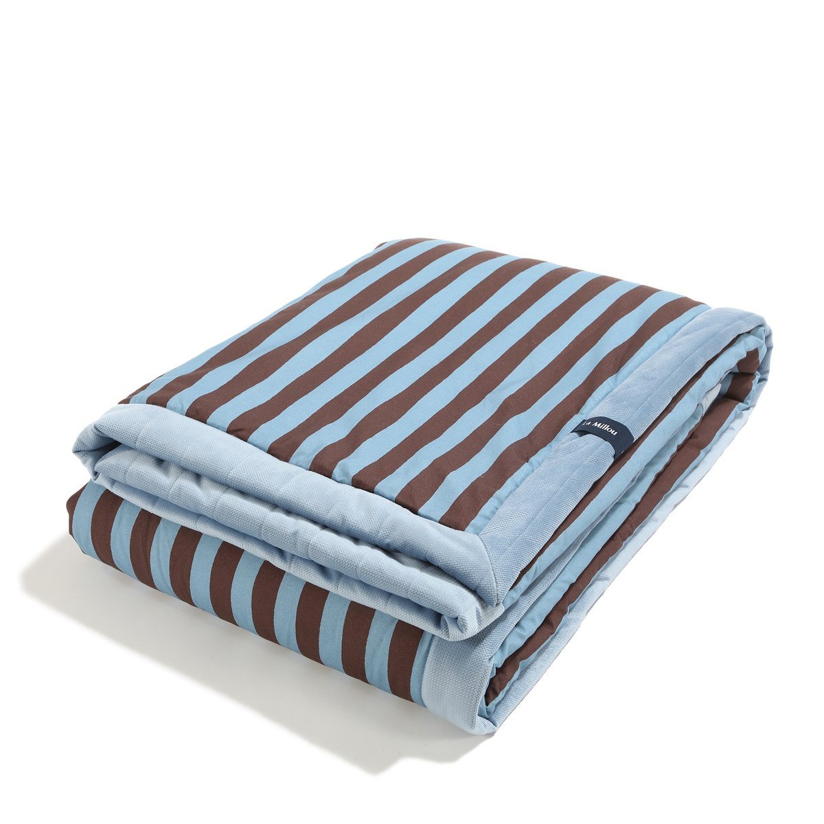 La Millou - Ciepły Koc Velvet STRIPES BLUE