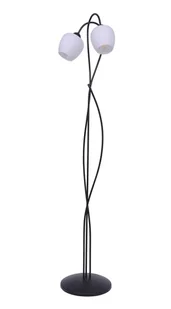 Czarno-biała lampa podłogowa z 2 kloszami - A569 T8-E84 - Lampy stojące - miniaturka - grafika 1