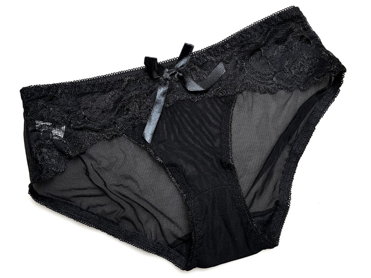 Figi damskie z koronką siateczka - S/M