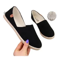 Slip on damskie - Espadryle slip on z wycięciami News W EVE270A czarne - ButyModne - miniaturka - grafika 1
